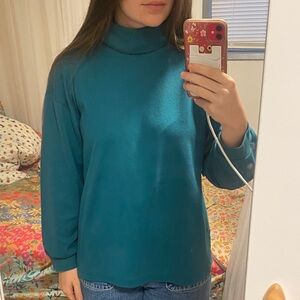 Teal Turtleneck Willow Bay Long Sleeve Top Extra Large Warm Soft Cozy Winter